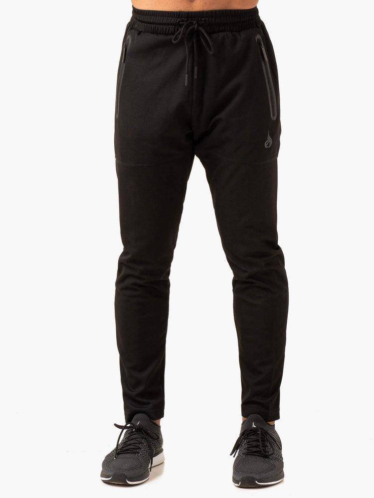 Black Ryderwear Men Track Pants Mesh Training Men's Track Pants | AU1027HK