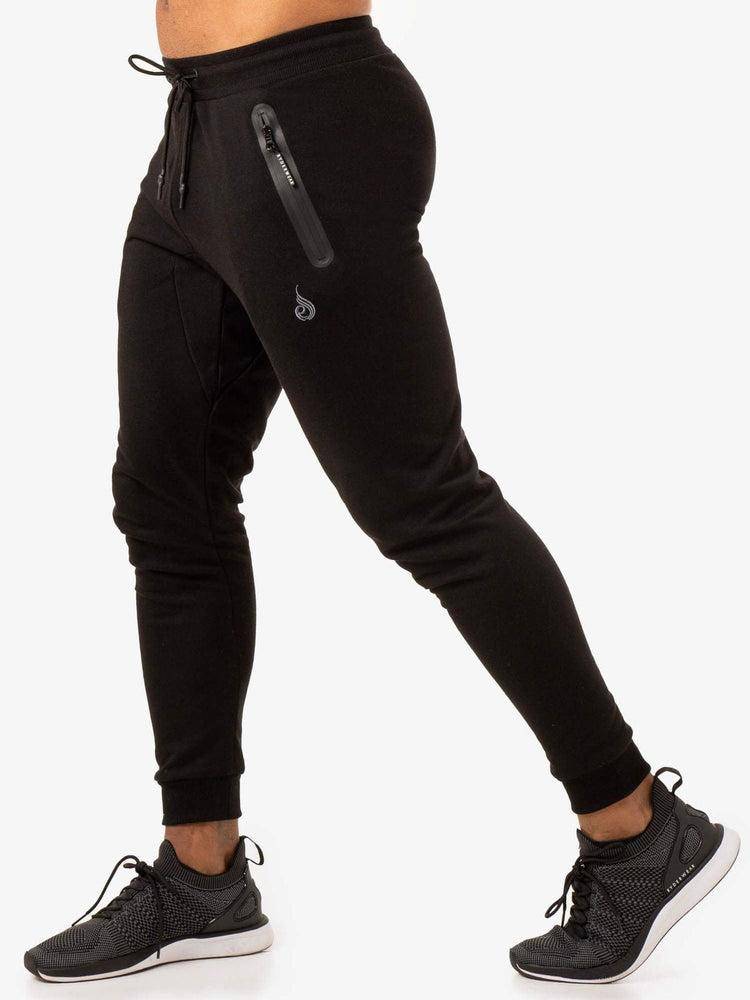 Black Ryderwear Men Track Pants Overdrive Men's Track Pants | AU1030LH