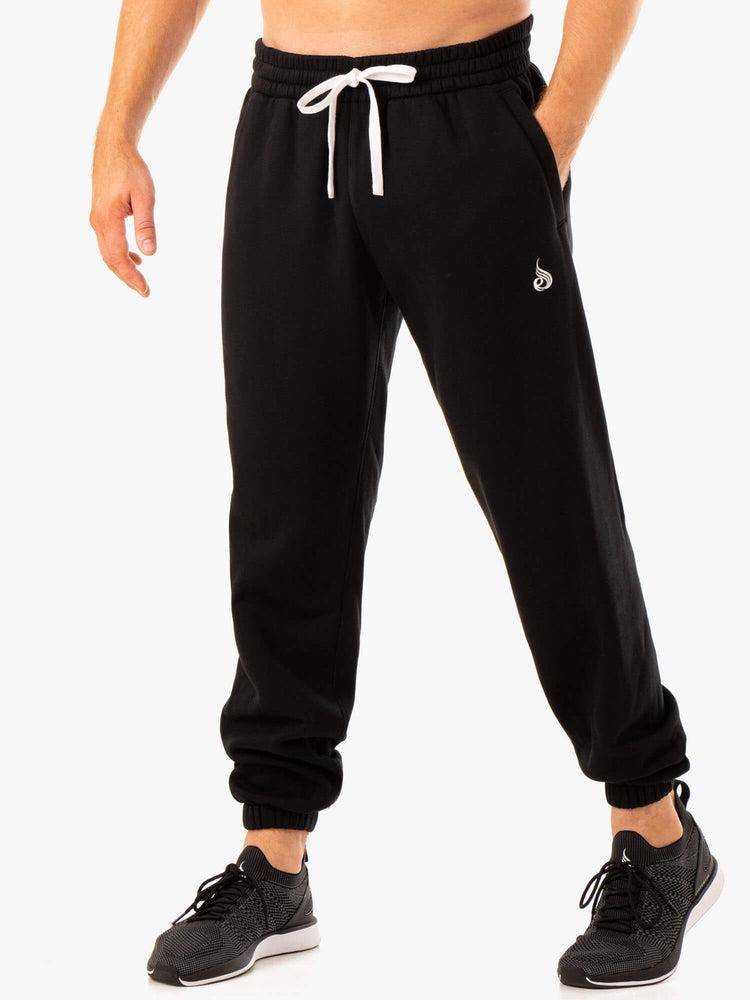 Black Ryderwear Men Track Pants Recharge Relaxed Men\'s Track Pants | AU1035BC