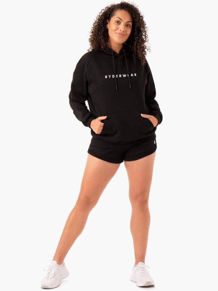 Black Ryderwear Women Hoodie Off Duty Fleece Women's Hoodie | AU1672AP