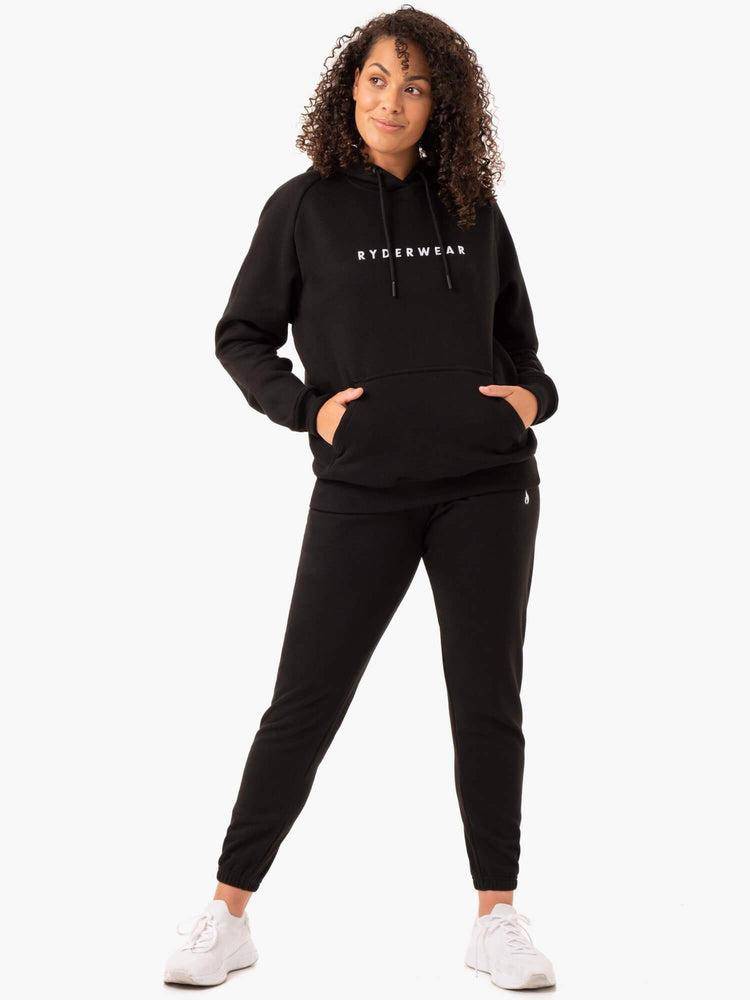 Black Ryderwear Women Hoodie Off Duty Fleece Women's Hoodie | AU1672AP