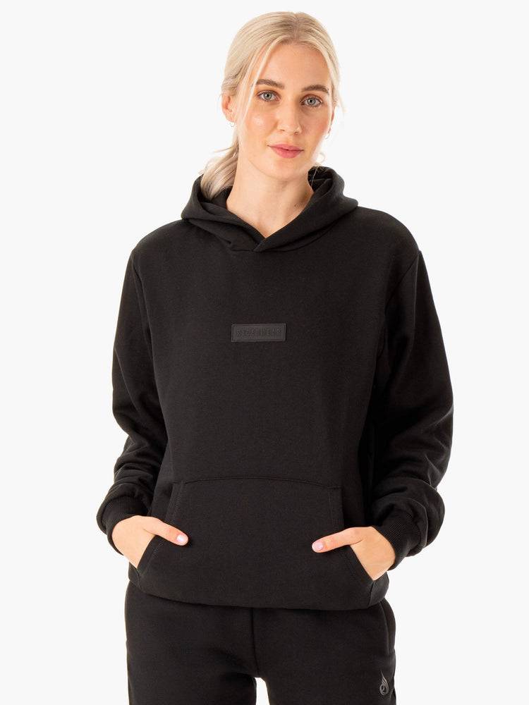 Black Ryderwear Women Hoodie Unisex Pullover Women's Hoodie | AU1684VD