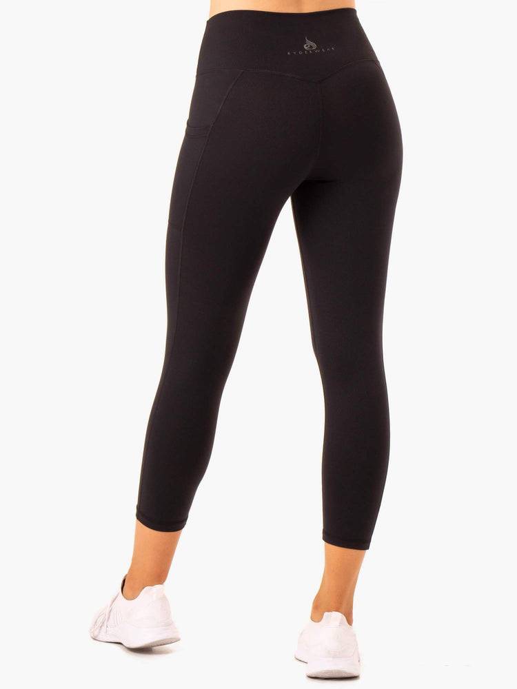 Black Ryderwear Women Leggings Action High Waisted 7/8 Pocket Women's Leggings | AU1880AP