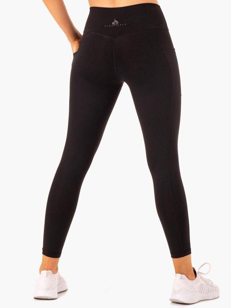 Black Ryderwear Women Leggings Action High Waisted Pocket Women's Leggings | AU1881SO