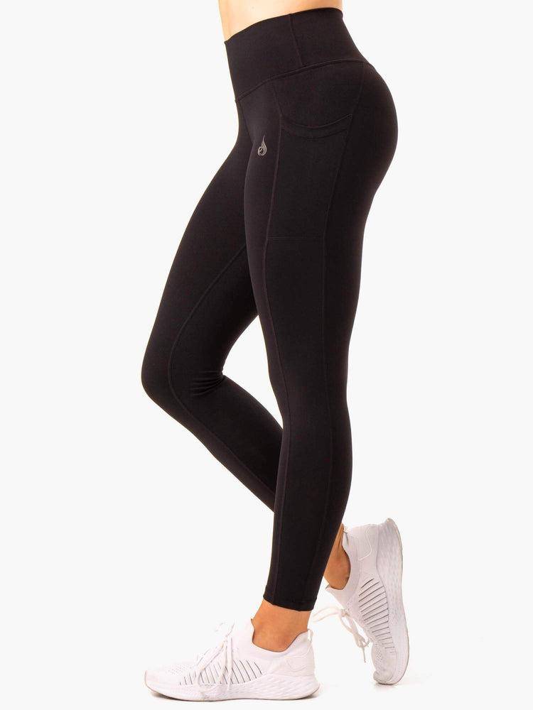 Black Ryderwear Women Leggings Action High Waisted Pocket Women's Leggings | AU1881SO