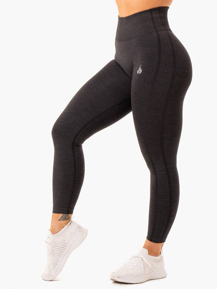 Black Ryderwear Women Leggings Enhance Scrunch Bum Seamless Women's Leggings | AU1909FM