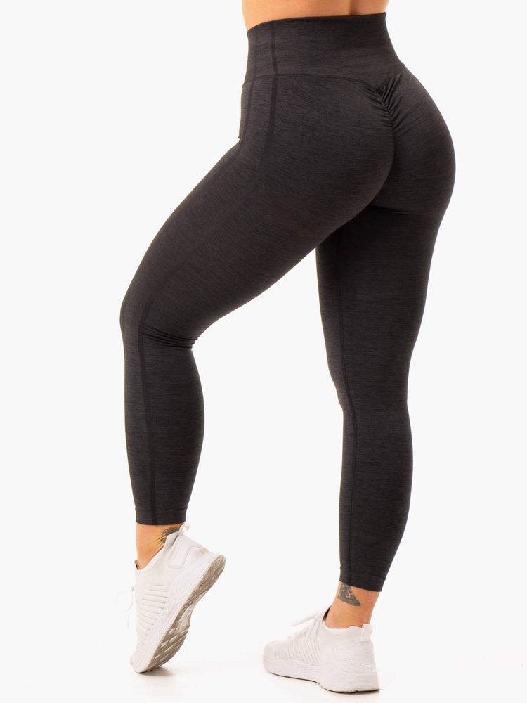 Black Ryderwear Women Leggings Enhance Scrunch Bum Seamless Women's Leggings | AU1909FM