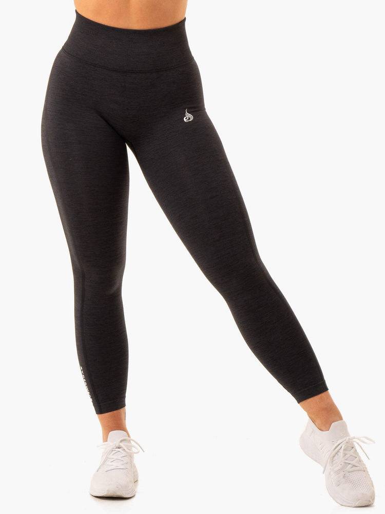 Black Ryderwear Women Leggings Enhance Scrunch Bum Seamless Women's Leggings | AU1909FM