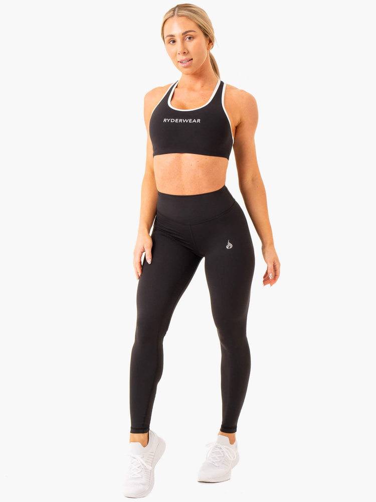 Black Ryderwear Women Leggings Frequency High Waisted Women's Leggings | AU1856DN