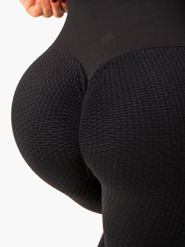 Black Ryderwear Women Leggings Honeycomb Scrunch Seamless Women's Leggings | AU1760XF