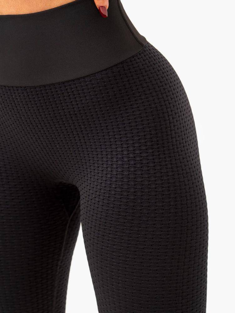 Black Ryderwear Women Leggings Honeycomb Scrunch Seamless Women's Leggings | AU1760XF