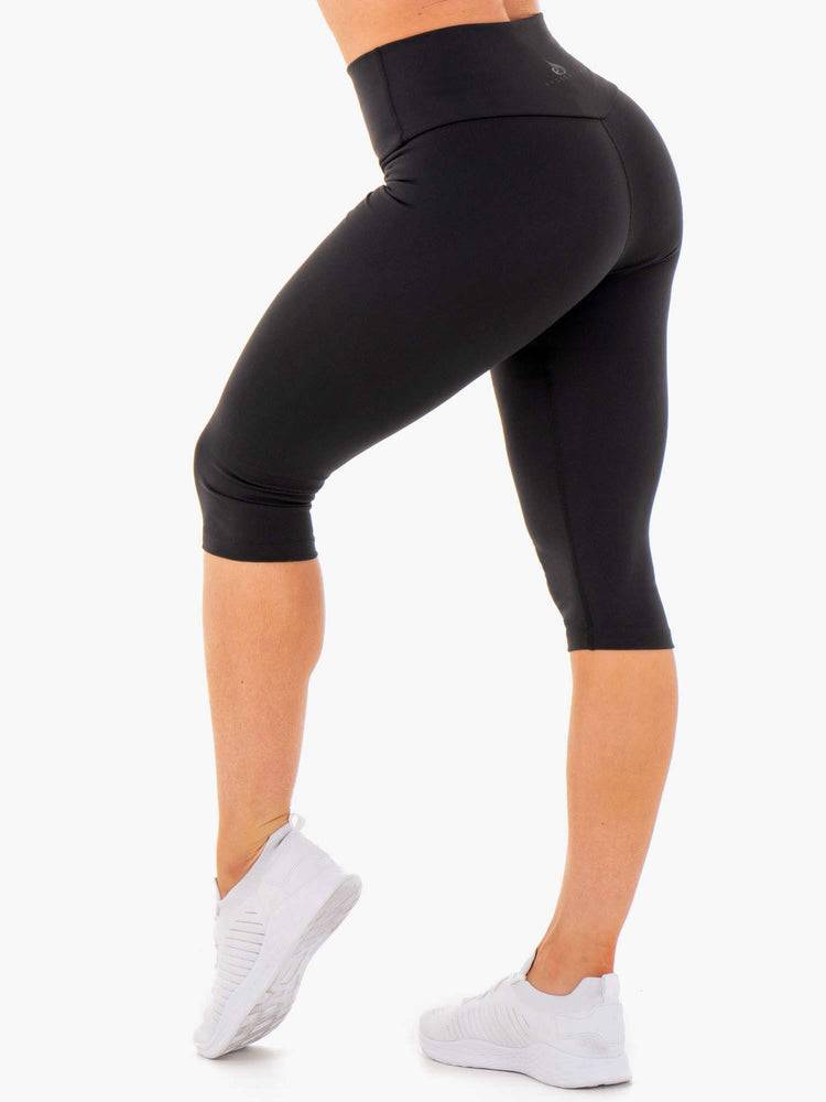 Black Ryderwear Women Leggings Motion High Waisted Capri Women's Leggings | AU1886JJ