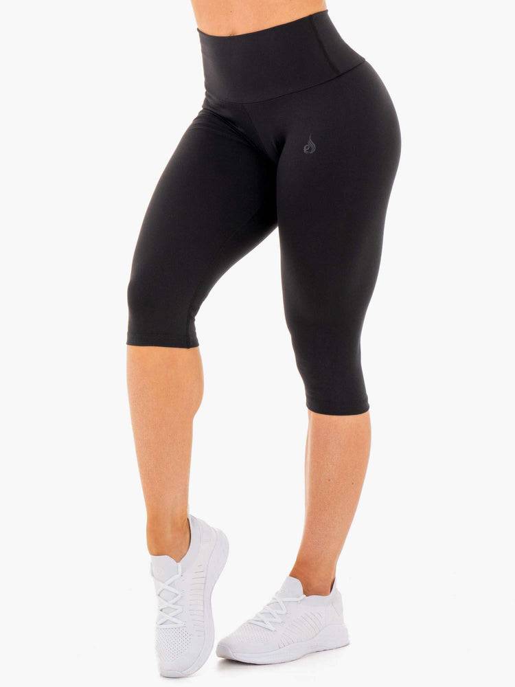 Black Ryderwear Women Leggings Motion High Waisted Capri Women\'s Leggings | AU1886JJ