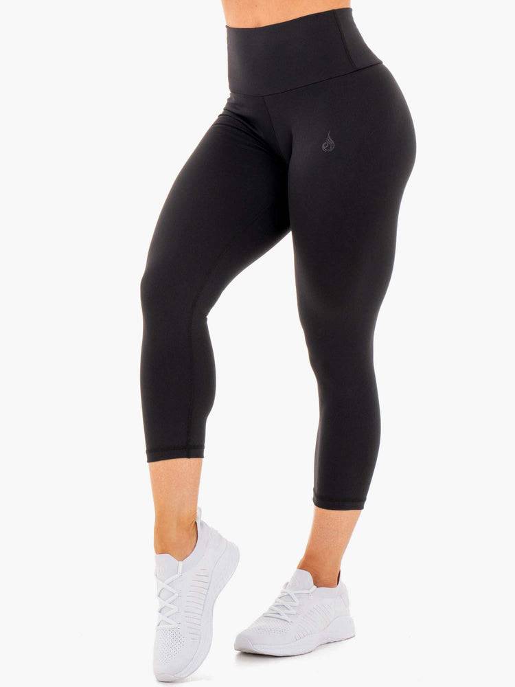 Black Ryderwear Women Leggings Motion High Waisted 7/8 Scrunch Bum Women's Leggings | AU1922QZ