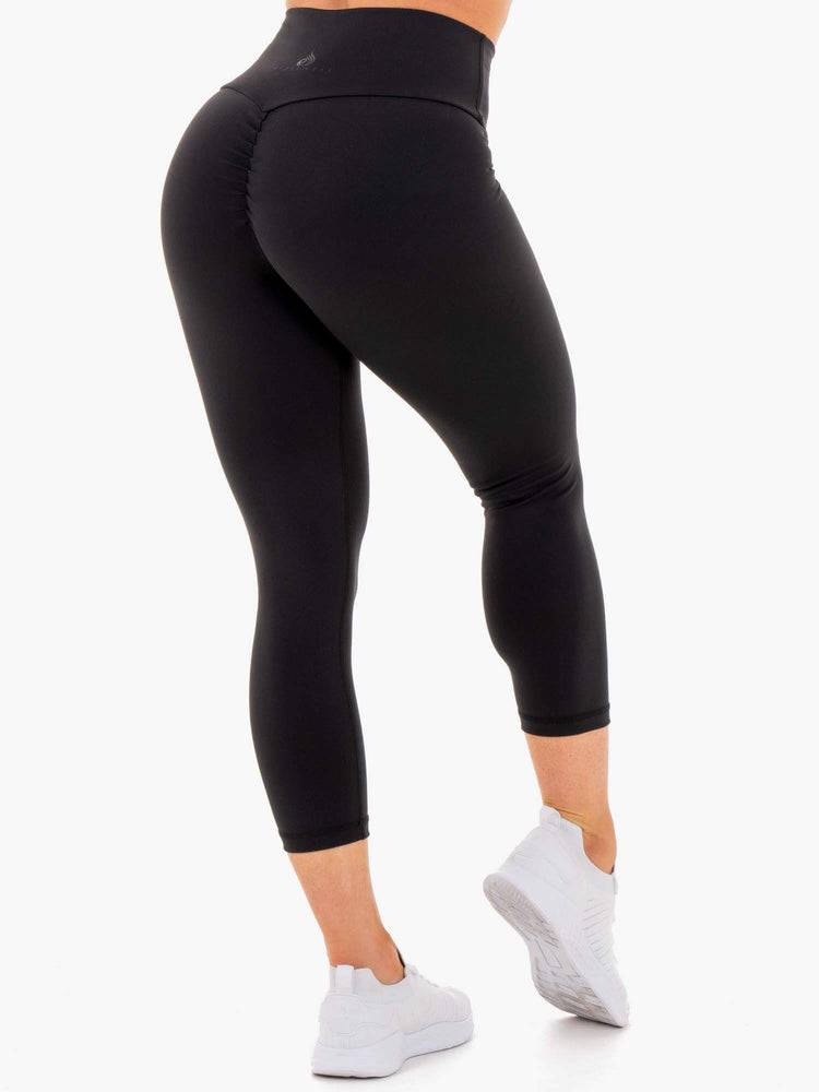 Black Ryderwear Women Leggings Motion High Waisted 7/8 Scrunch Bum Women's Leggings | AU1922QZ