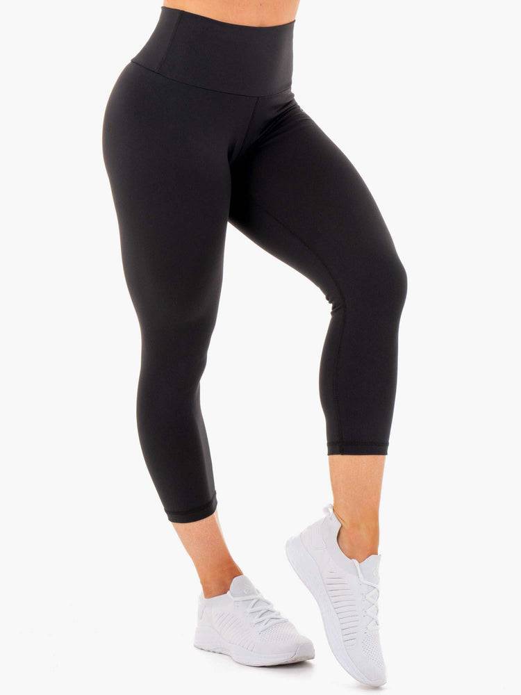 Black Ryderwear Women Leggings Motion High Waisted 7/8 Scrunch Bum Women's Leggings | AU1922QZ