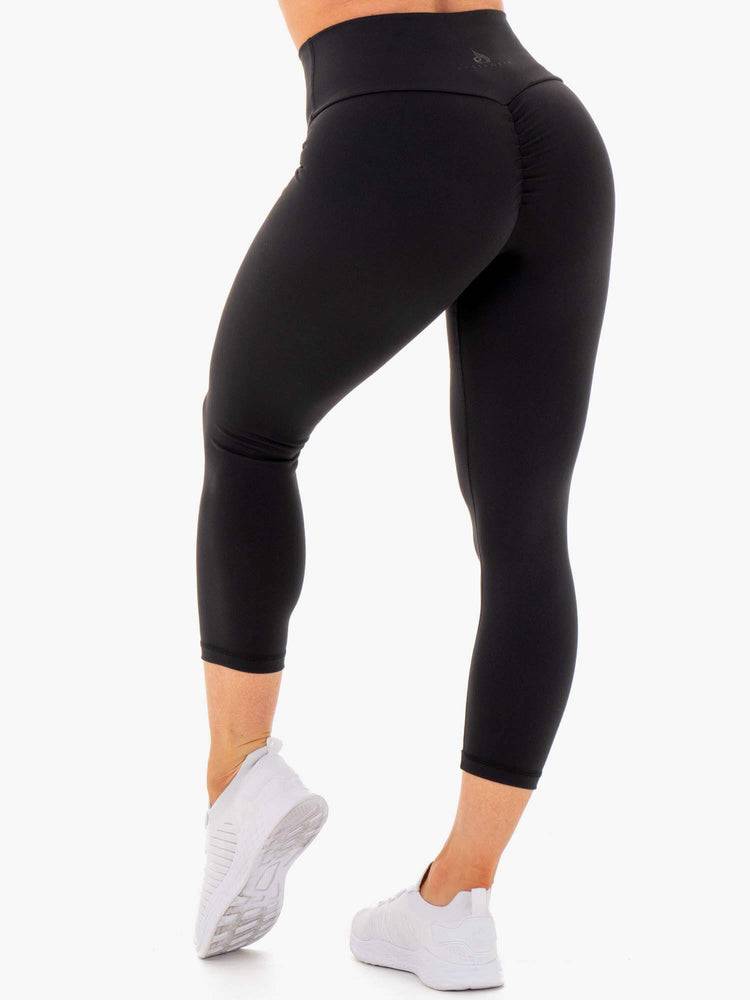 Black Ryderwear Women Leggings Motion High Waisted 7/8 Scrunch Bum Women\'s Leggings | AU1922QZ