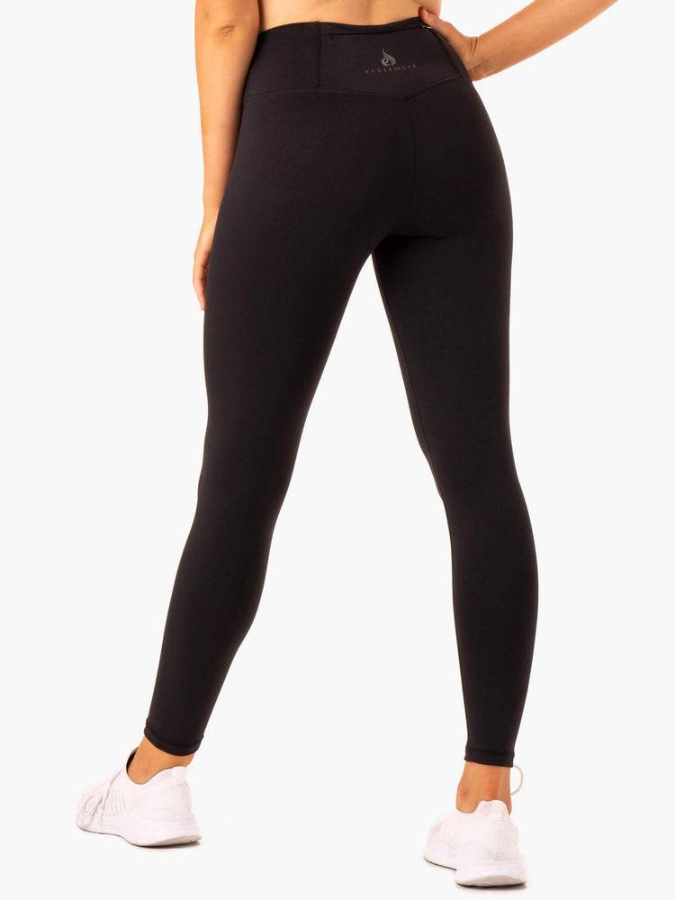 Black Ryderwear Women Leggings Movement High Waisted Pocket Women's Leggings | AU1875YU