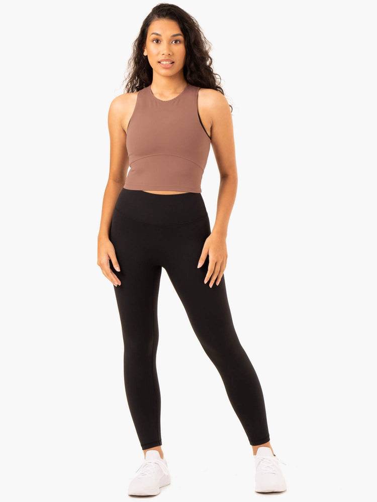 Black Ryderwear Women Leggings NKD Refine High Waisted Women's Leggings | AU1851IS