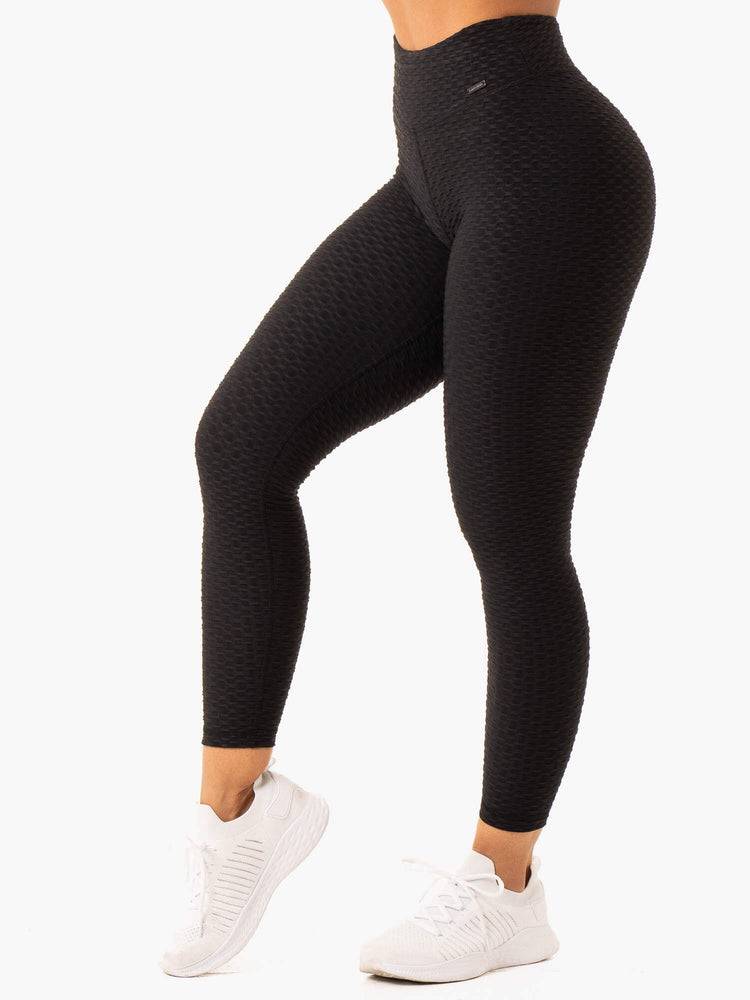 Black Ryderwear Women Leggings Optic Scrunch Bum Women's Leggings | AU1809KI