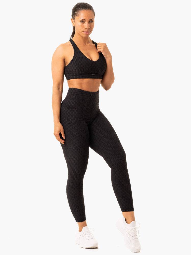 Black Ryderwear Women Leggings Optic Scrunch Bum Women's Leggings | AU1809KI