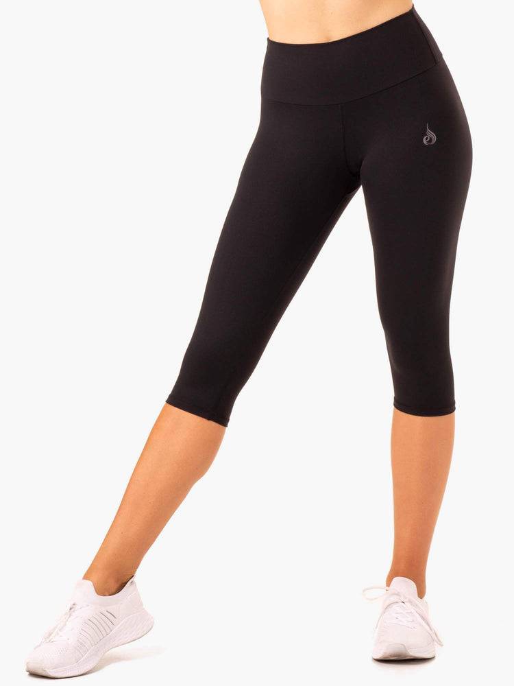 Black Ryderwear Women Leggings Reset High Waisted Scrunch Capri Women\'s Leggings | AU1840VD