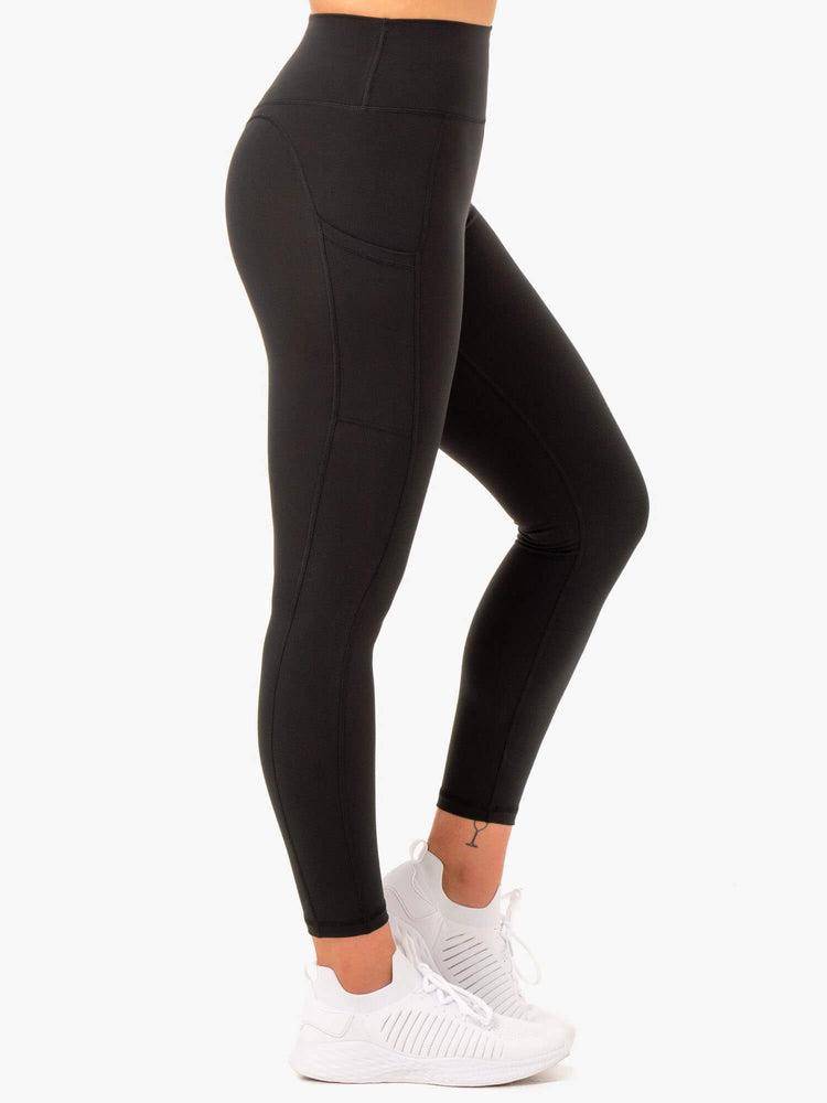 Black Ryderwear Women Leggings Reset High Waisted Pocket Women's Leggings | AU1882DN