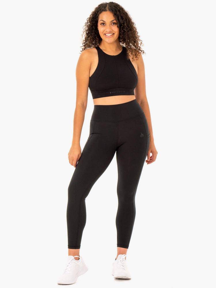 Black Ryderwear Women Leggings Reset High Waisted Pocket Women's Leggings | AU1882DN