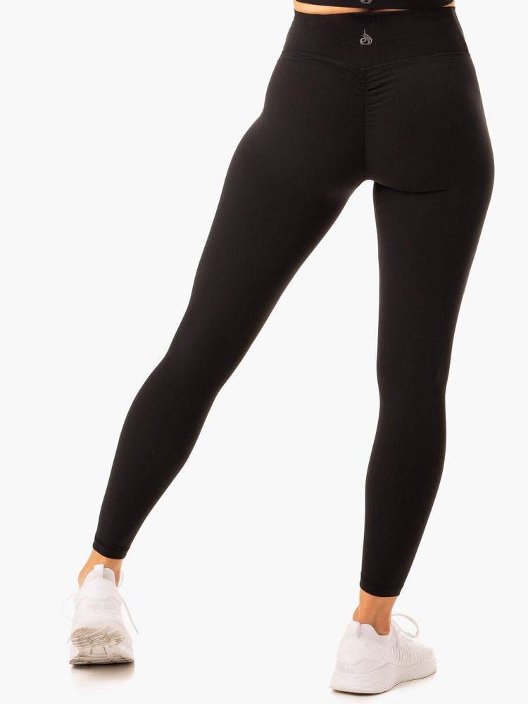 Black Ryderwear Women Leggings Serene Cross Over Scrunch Women's Leggings | AU1814VD