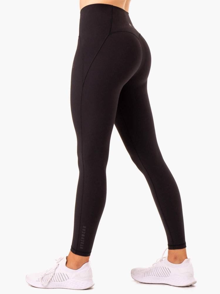 Black Ryderwear Women Leggings Sola High Waisted Women\'s Leggings | AU1740QZ