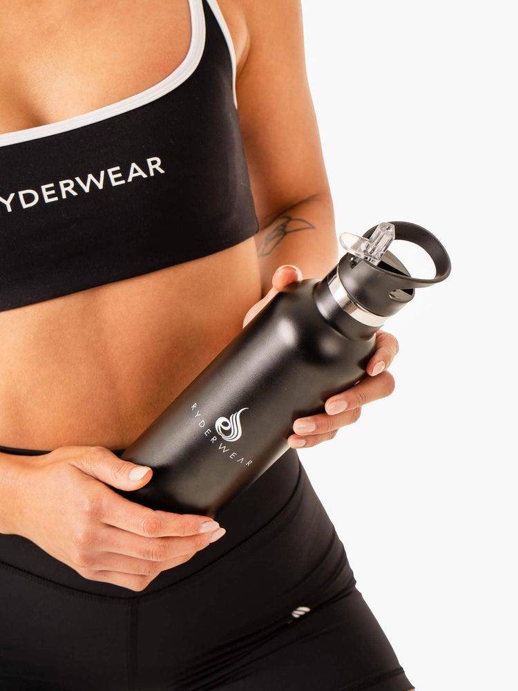 Black Ryderwear Women Metal Water Bottle Women's Accessories | AU3107WY