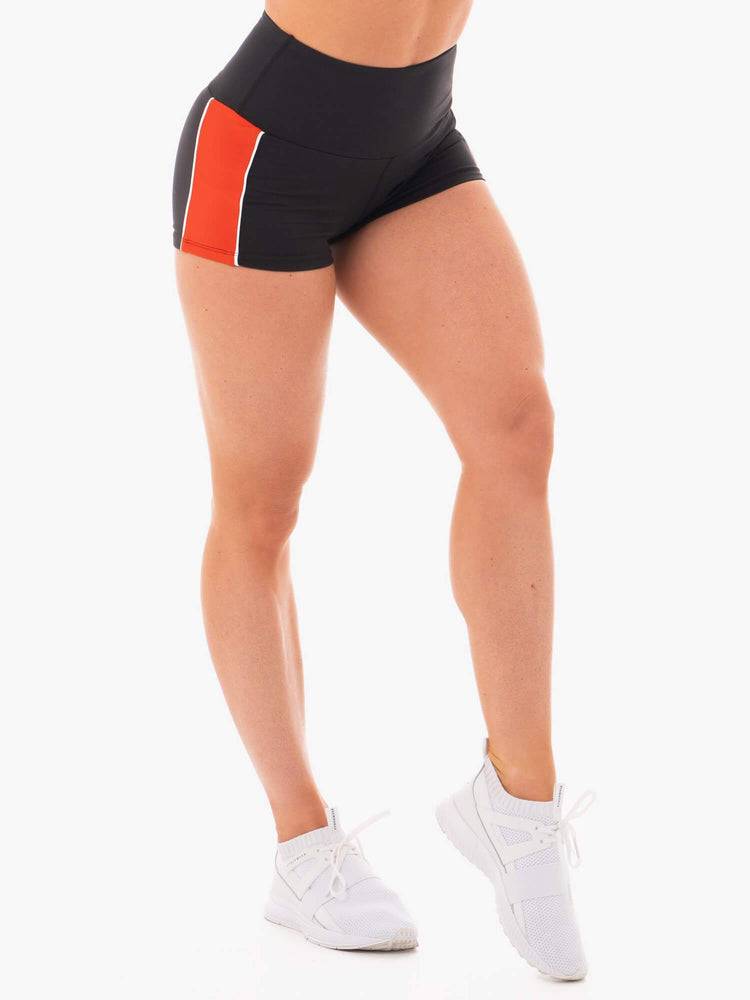 Black Ryderwear Women Shorts Courtside Scrunch Bum Women's Shorts | AU1931PQ