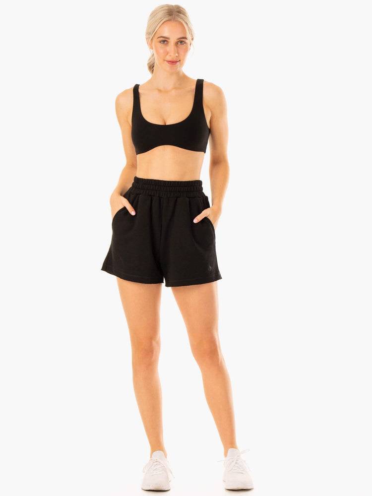 Black Ryderwear Women Shorts Elevate Track Women's Shorts | AU2159RW