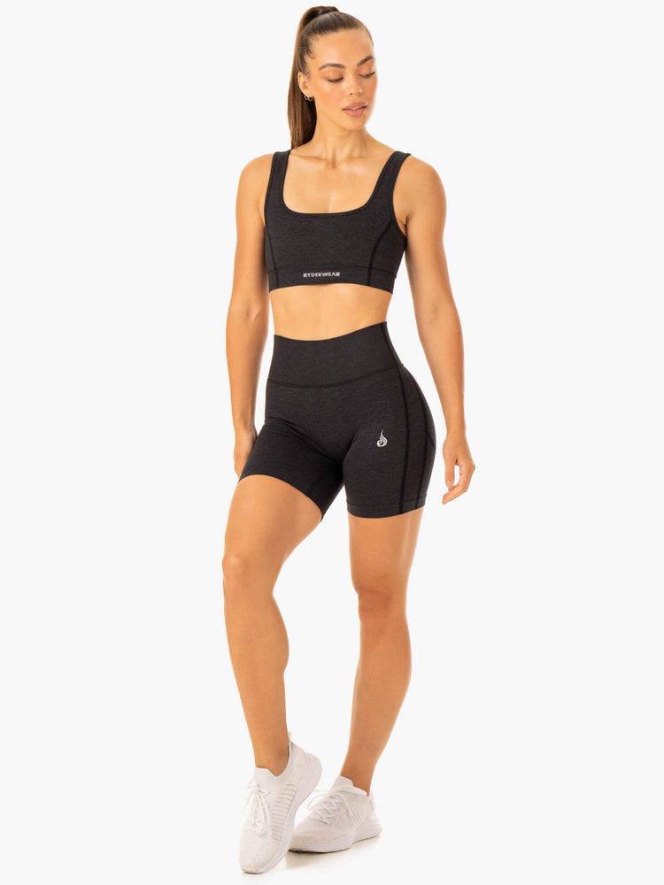 Black Ryderwear Women Shorts Enhance Scrunch Bum Seamless Women's Shorts | AU2178VD