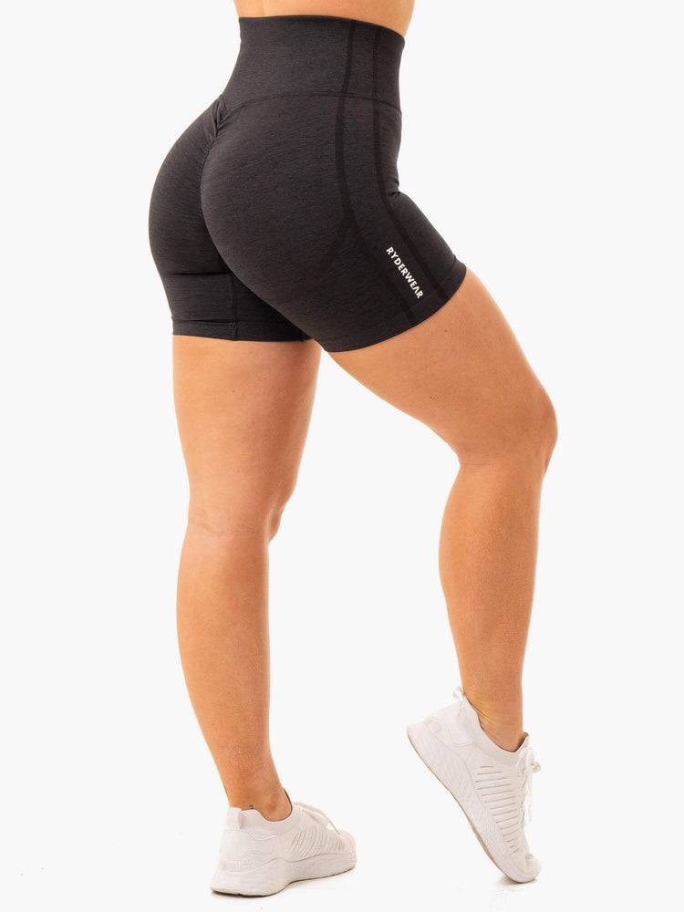 Black Ryderwear Women Shorts Enhance Scrunch Bum Seamless Women\'s Shorts | AU2178VD