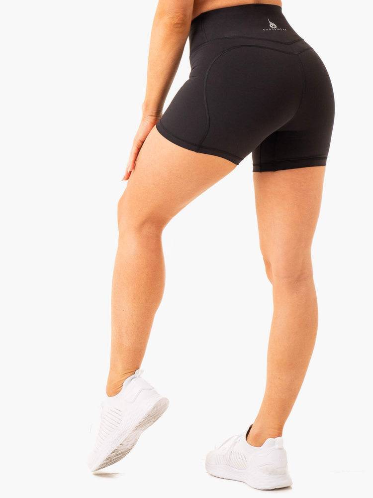 Black Ryderwear Women Shorts Frequency High Waisted Women's Shorts | AU2138OR