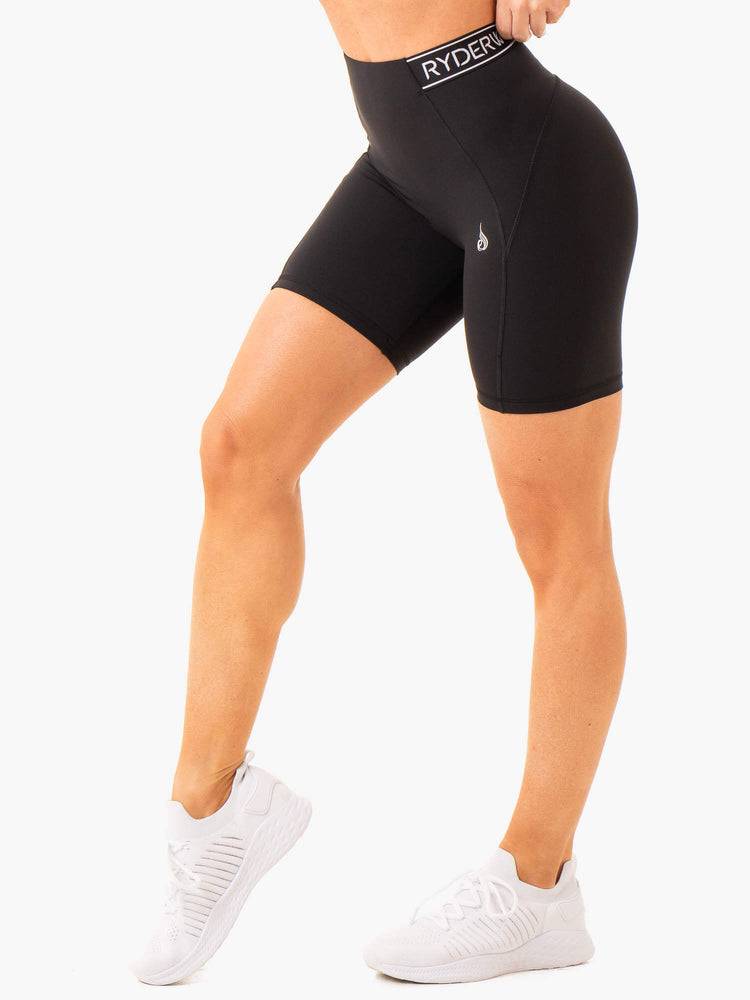 Black Ryderwear Women Shorts Level Up High Waisted Scrunch Women's Shorts | AU2024NB