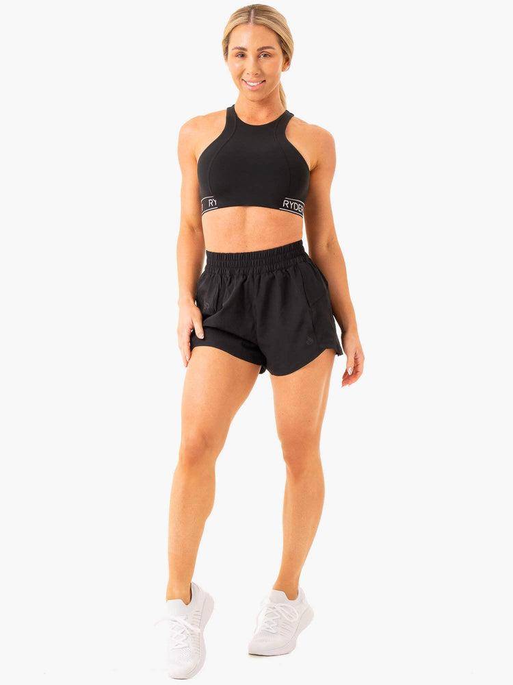 Black Ryderwear Women Shorts Level Up Training Women's Shorts | AU2015HK