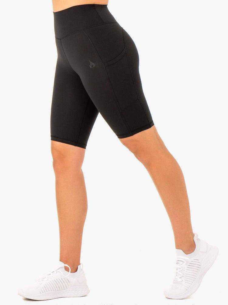 Black Ryderwear Women Shorts Reset High Waisted Pocket Bike Women's Shorts | AU2144GL