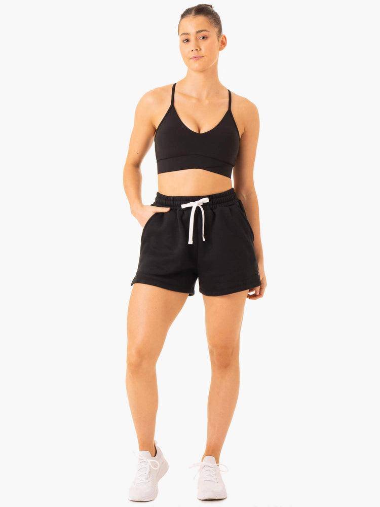 Black Ryderwear Women Shorts Restore Track Women's Shorts | AU2074VD