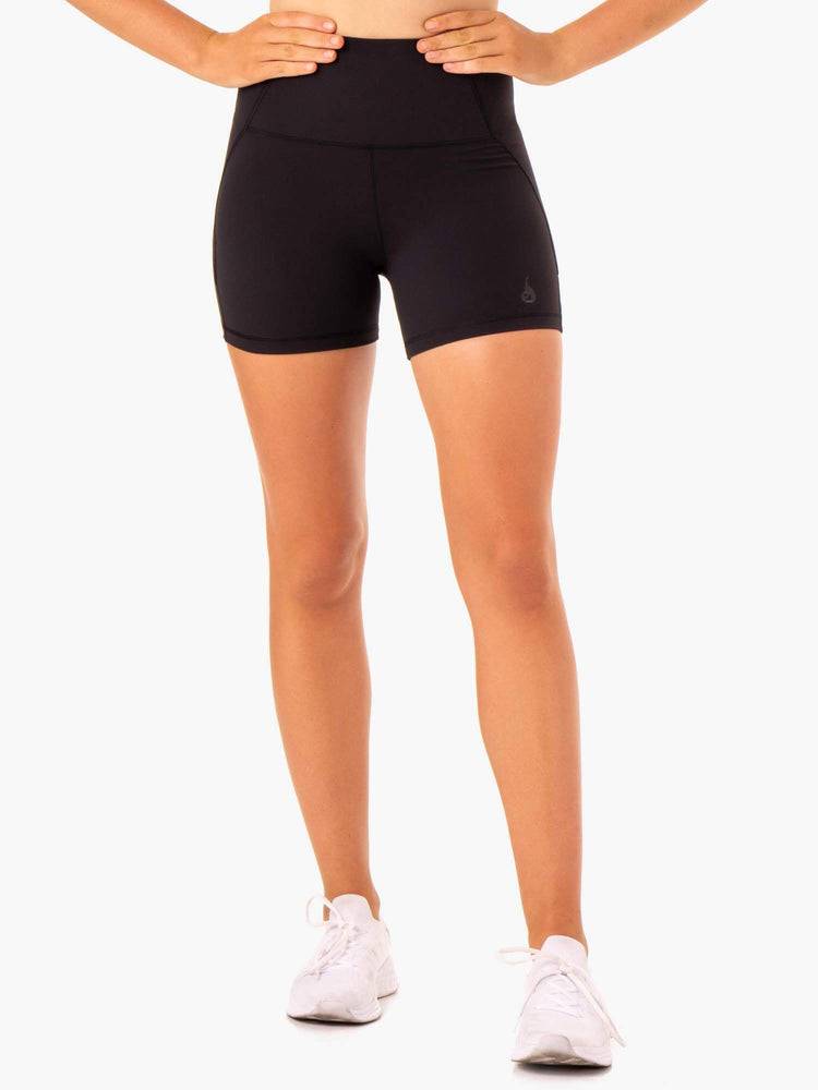 Black Ryderwear Women Shorts Sola High Waisted Women's Shorts | AU2003RW