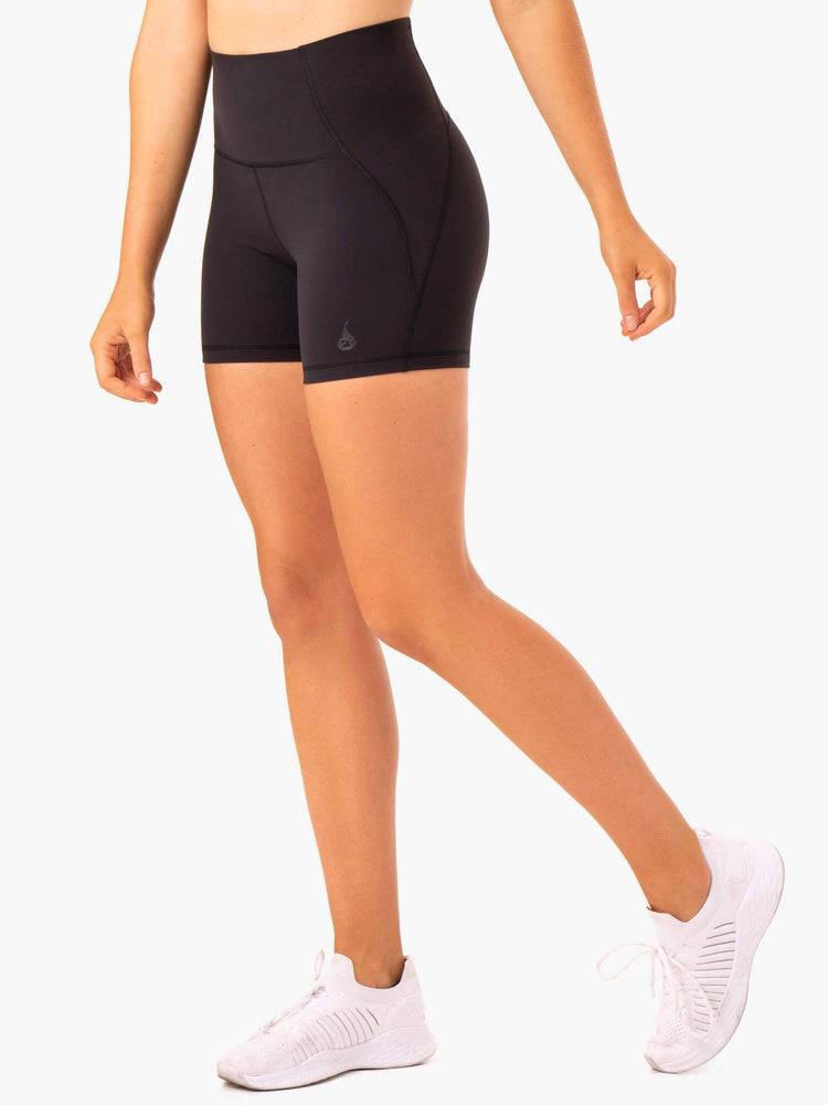 Black Ryderwear Women Shorts Sola High Waisted Women's Shorts | AU2003RW