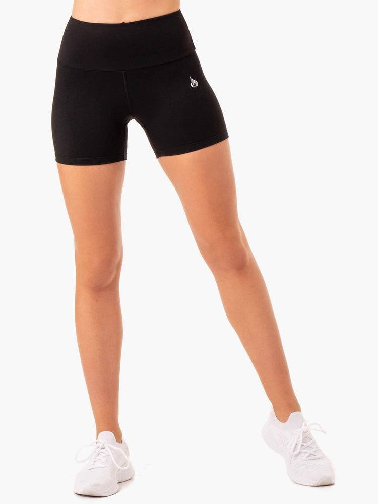 Black Ryderwear Women Shorts Staples Scrunch Bum Mid Length Women's Shorts | AU2201ZG