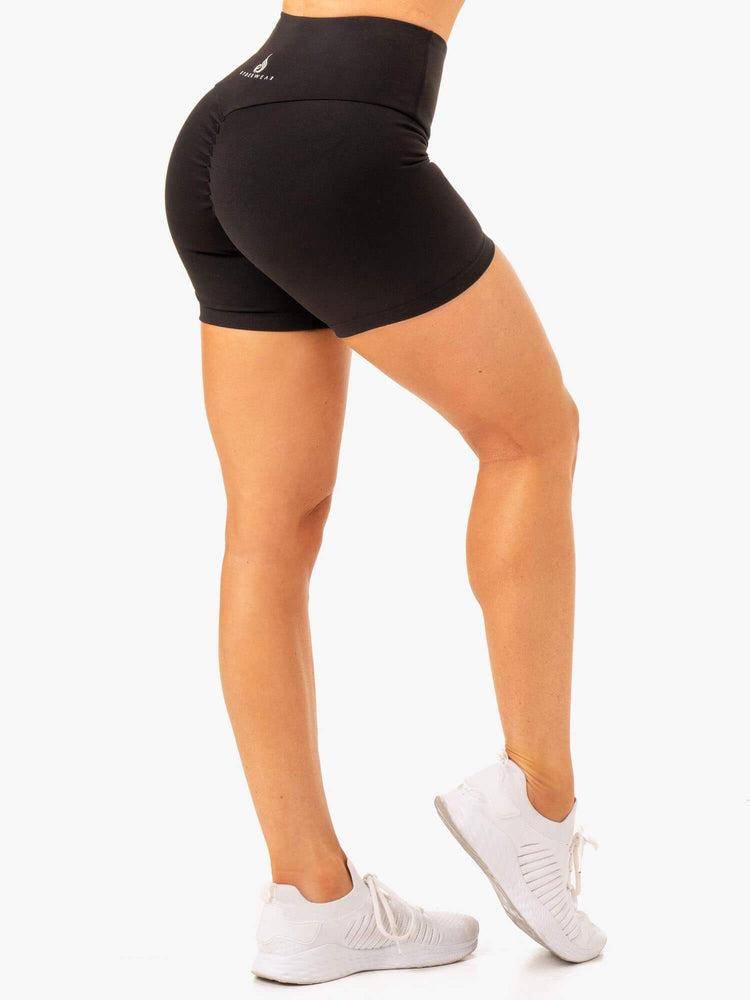 Black Ryderwear Women Shorts Vital Mid Length Scrunch Women's Shorts | AU2175ZG