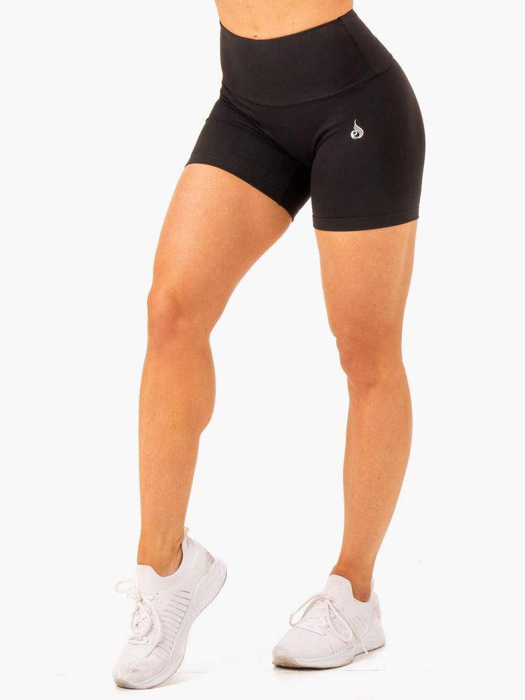 Black Ryderwear Women Shorts Vital Mid Length Scrunch Women's Shorts | AU2175ZG