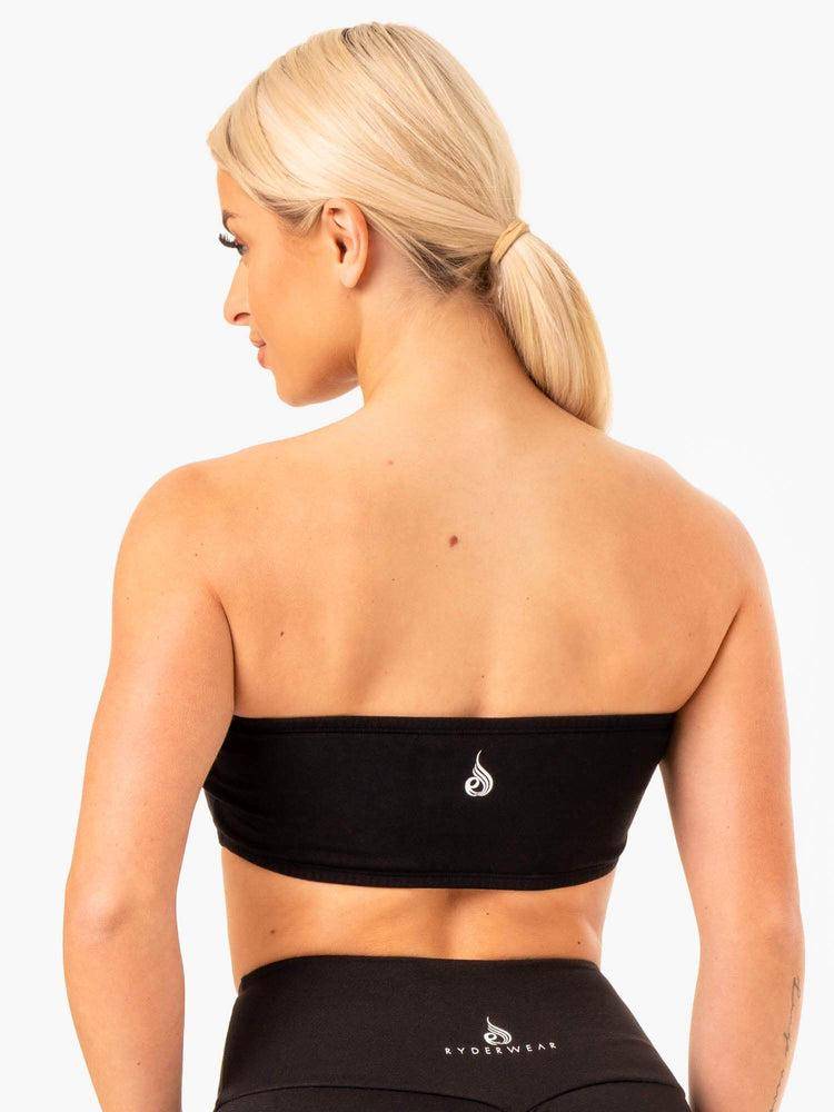 Black Ryderwear Women Sports Bra Bandeau Women's Sports Bra | AU2484BC