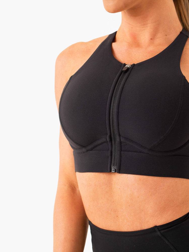 Black Ryderwear Women Sports Bra Critical High Impact Women's Sports Bra | AU2274GL