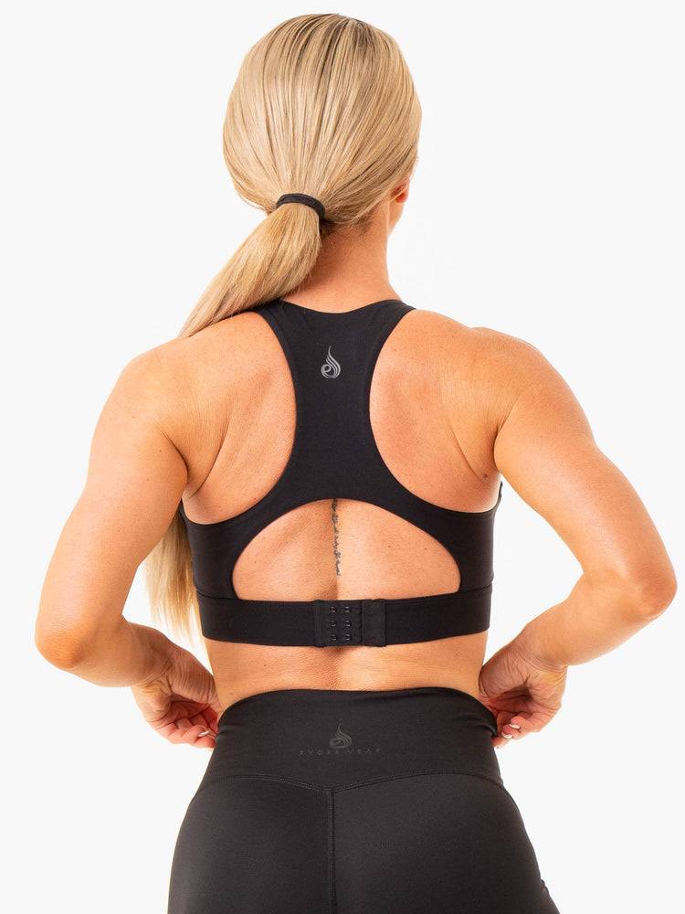 Black Ryderwear Women Sports Bra Critical High Impact Women's Sports Bra | AU2274GL