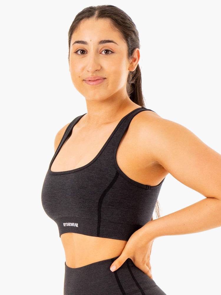 Black Ryderwear Women Sports Bra Enhance Seamless Women's Sports Bra | AU2398YU