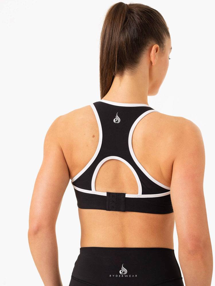 Black Ryderwear Women Sports Bra Frequency High Impact Women's Sports Bra | AU2276JJ